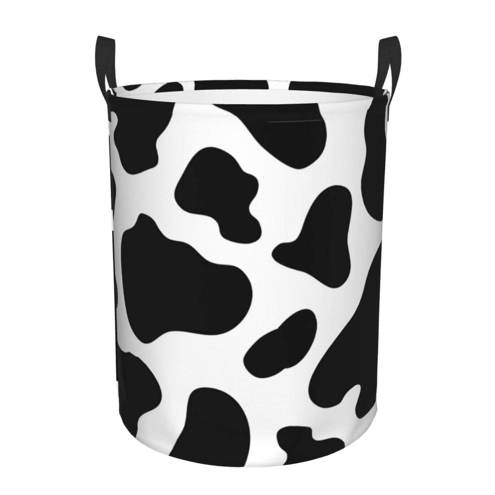 S Circular Hamper Cow spot Print Storage Basket for Home