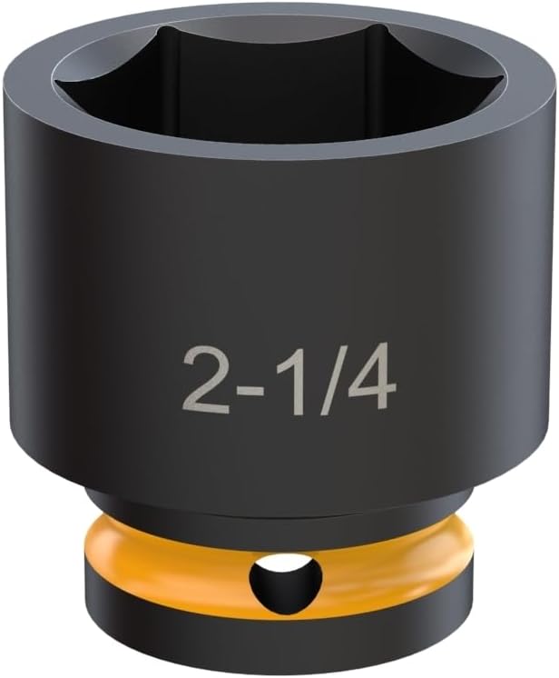 Klutch 1in.-Drive 6-Point Chrome Molybdenum Jumbo Socket, 2-1/4in. SAE