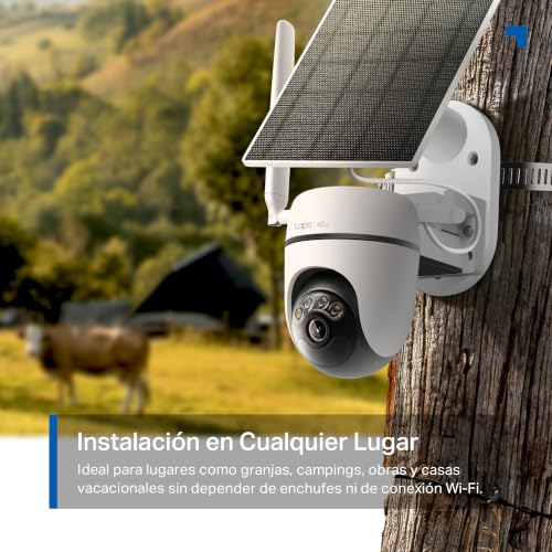 Miniatura 6 de Tapo C615G Kit - Cámara vigilancia WiFi Exterior 360°, 4G y WiFi, 2K, Solar | Detección de Movimiento, Personas, Mascotas y Vehículos. Con Panel Solar. Alarma Luz y Sonido. App Tapo.