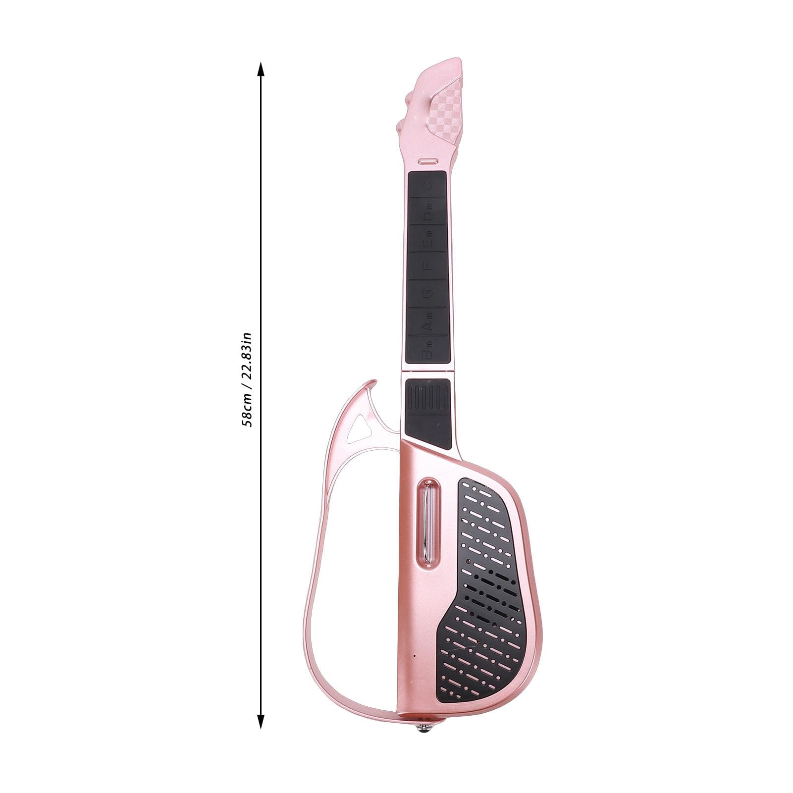Bewinner Guitarra para Niños Instrumento Inteligente sin Cuerdas con Ajuste Automático de Tono para Principiantes Diseño Plegable Portátil Hecho de Plástico Seguro 58x12cm (Rojo)
