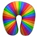 Cuscino di sostegno del collo della schiuma di memoria, anello dell'arcobaleno del cuscino di viaggio leggero di colore primario per guardare i film