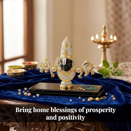 Image of 999 Silver Plated Balaji Idol | 4-Inch Lord Venkateswara Swamy Statue for Sacred Vastu Home Decor | Mandir Showpiece for Pooja Room & Ideal Devotional Gift