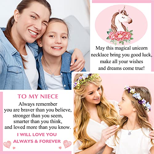 Niece Gifts From Auntie Aunt, Unicorns Gifts For Girls Jewelry Ages 6-8 8-12 10-12 Year Old Girl Gifts Christmas Valentines Day Easter Birthday Grad Graduation Back To School Gifts For Girls Niece Necklace #TOP2