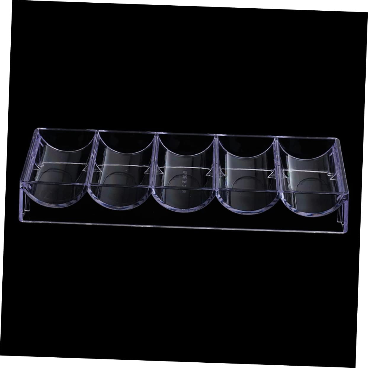 Boîte de Rangement pour Chips Party Chips en Acrylique Transparent 5 Compartiments pour 100 Jetons, Organiseur pour Poker à Domicile