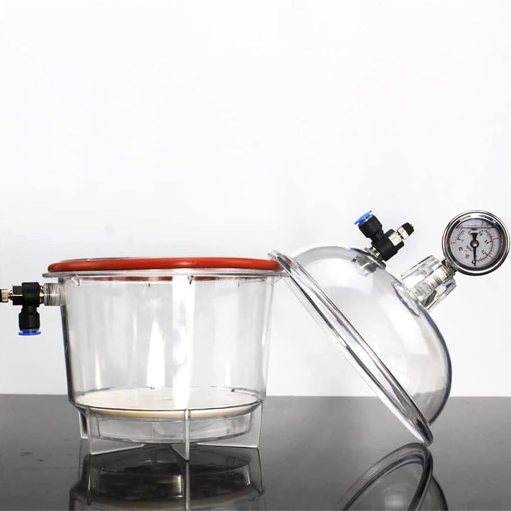 COYEUX Desecador de vacío de 150 mm, Equipo de Secado Transparente de Laboratorio, con manómetro, válvula Doble, para Almacenamiento de Secado al vacío de investigación de Laboratorio