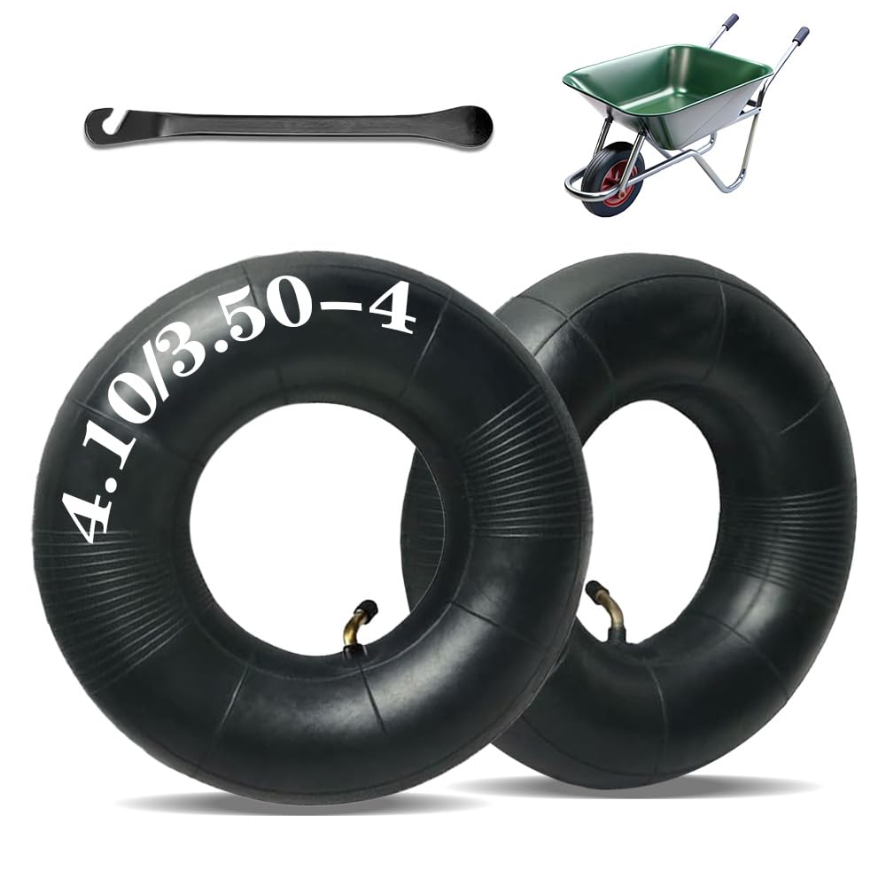 Cámara De Aire Para Carretilla 4.10/3.50-4 - Válvula Curvada, Capacidad 120 Kg, Para Carros Y Mini Vehículos