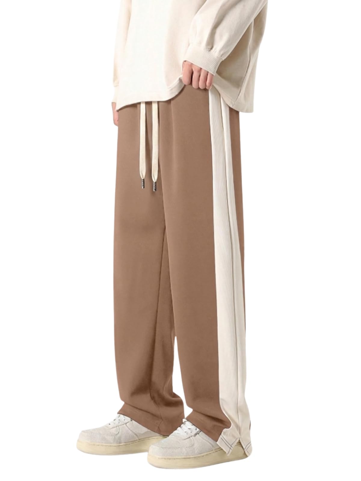 Men Men Relaxed Fit Korean Trousers Twill Track Style Straight Fit Wide Leg Trousers-image-38