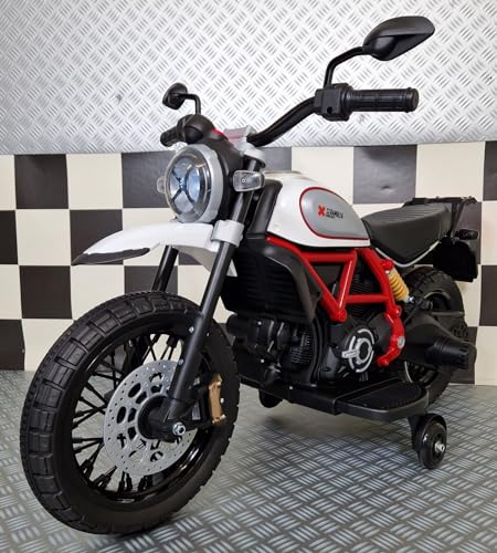 Ducati Scrambler Moto électrique à batterie pour enfants de 2 à 5 ans 12 V 12 V