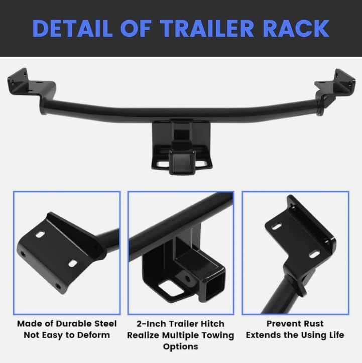 Fits Trailer Hitch Class 3 Receiver 2" Excluding Night，Replacement for Hyundai Tucson 2016-2021 OEM