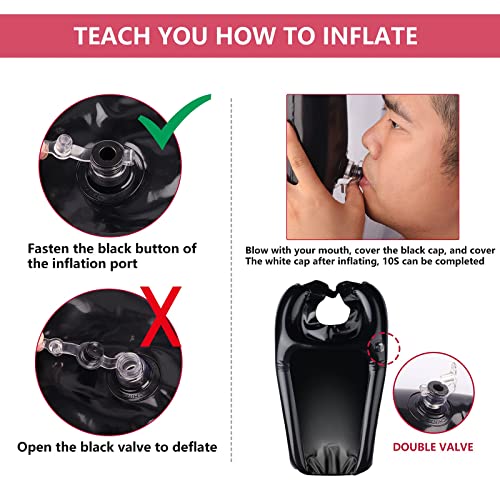 Inflatable Hair Washing Basin For Sink At Home, Portable Shampoo Bowl, Hair Washing Sink For Bedridden, Handicapped, Kids, Seniors, Pregnant, Wheelchair Person At Bedside And Kitchen Sink Use(Black) #TOP3