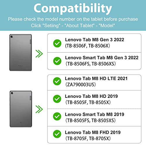 ProCase for Lenovo Tab M8 Gen 3 2022 / Smart Tab M8 2022 / HD LTE / M8 HD 2nd Gen, Rugged Heavy Duty Shockproof Rotating Kickstand Protective Cover for Lenovo M8 8.0 Inch Tablet -Black by ProCase - Image 2