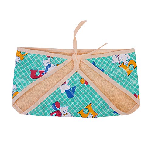 Image of New Born Baby Outside Plastic Inside Cotton Nappy Washable and Reusable PVC Printed Nappies /Cloth Diaper /U Shaped /Nappy Tying Langot For Baby Boys and Baby Girls-Pack of 18 (Small)