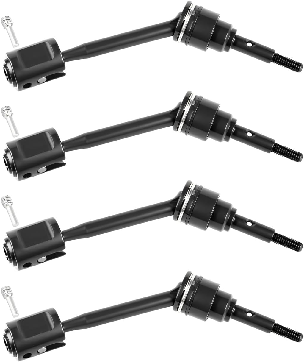 GLOBACT 45# Steel CVD Front & Rear Dog Bone Drive Shaft with Drive Cups Driveshafts Screw Pins for Traxxas Mini Maxx Driveshaft 107154-1 1/16 RC Upgrades Part Replace 10750 10750X (Black)