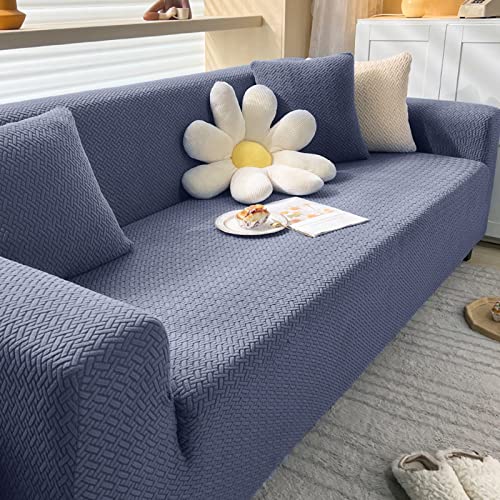 Ryanbem Sofabezug Waschbar Stretch Dicke Polyester Jacquard Sofahusse mit Elastischem Boden für Sofa 1/2/3/4 Sitzer 7# XL Cover
