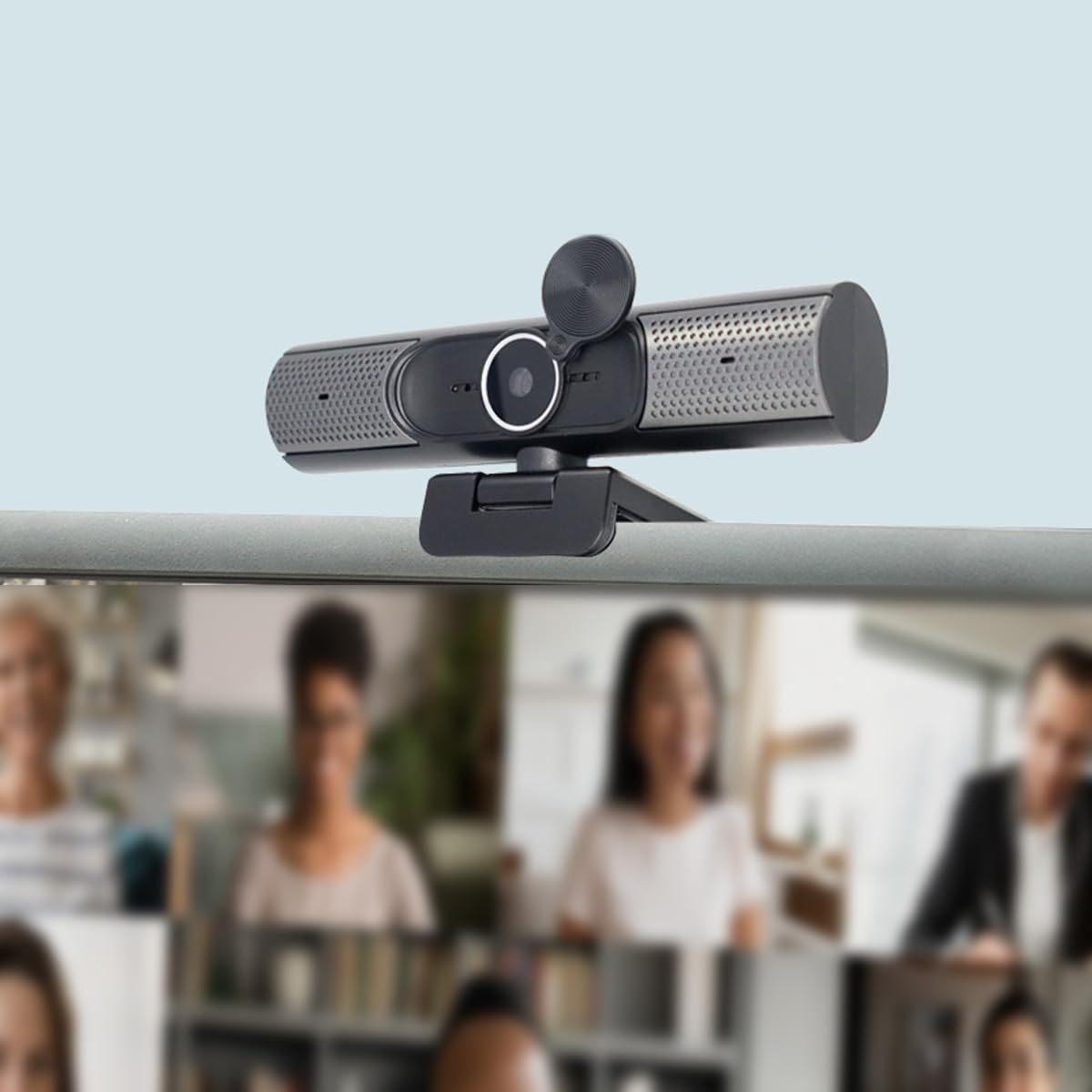 Webcam FHD con microfono e altoparlanti stereo, fotocamera per computer 3 in 1, 1080P, USB Plug and Play, cavo da 1,5 m, per videoconferenze, streaming