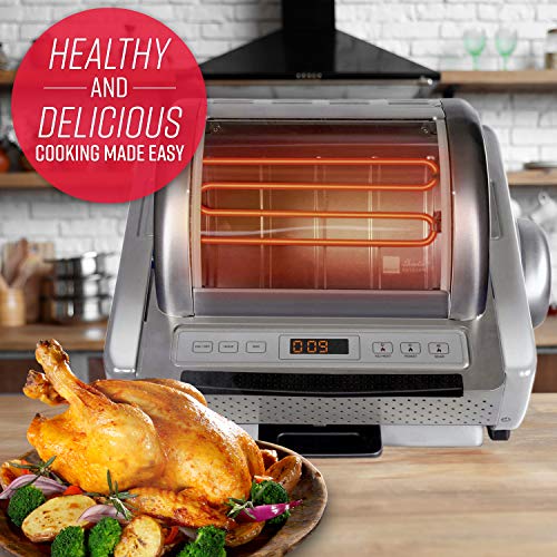 Ronco-EZ-Store-Rotisserie-OvenGourmet-Cooking-at-HomeCooks-Perfectly-Roasted-ChickensTurkeyPorkRoasts-BurgersLarge-Capacity3-Cooking-OptionsRoastSear-No-Heat-RotationStainlessST5250STAIN