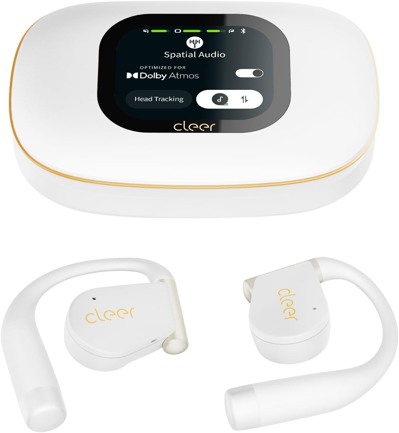 Cleer ARC 5 Open Ear Earbuds with Dolby & THX Audio, White