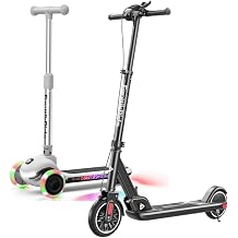 FanttikRide K9 Pro 3 Wheel Electric Scooter for Kids 3-6 Gray & FanttikRide T9 Electric Scooter for Big Kids 6-14 Black