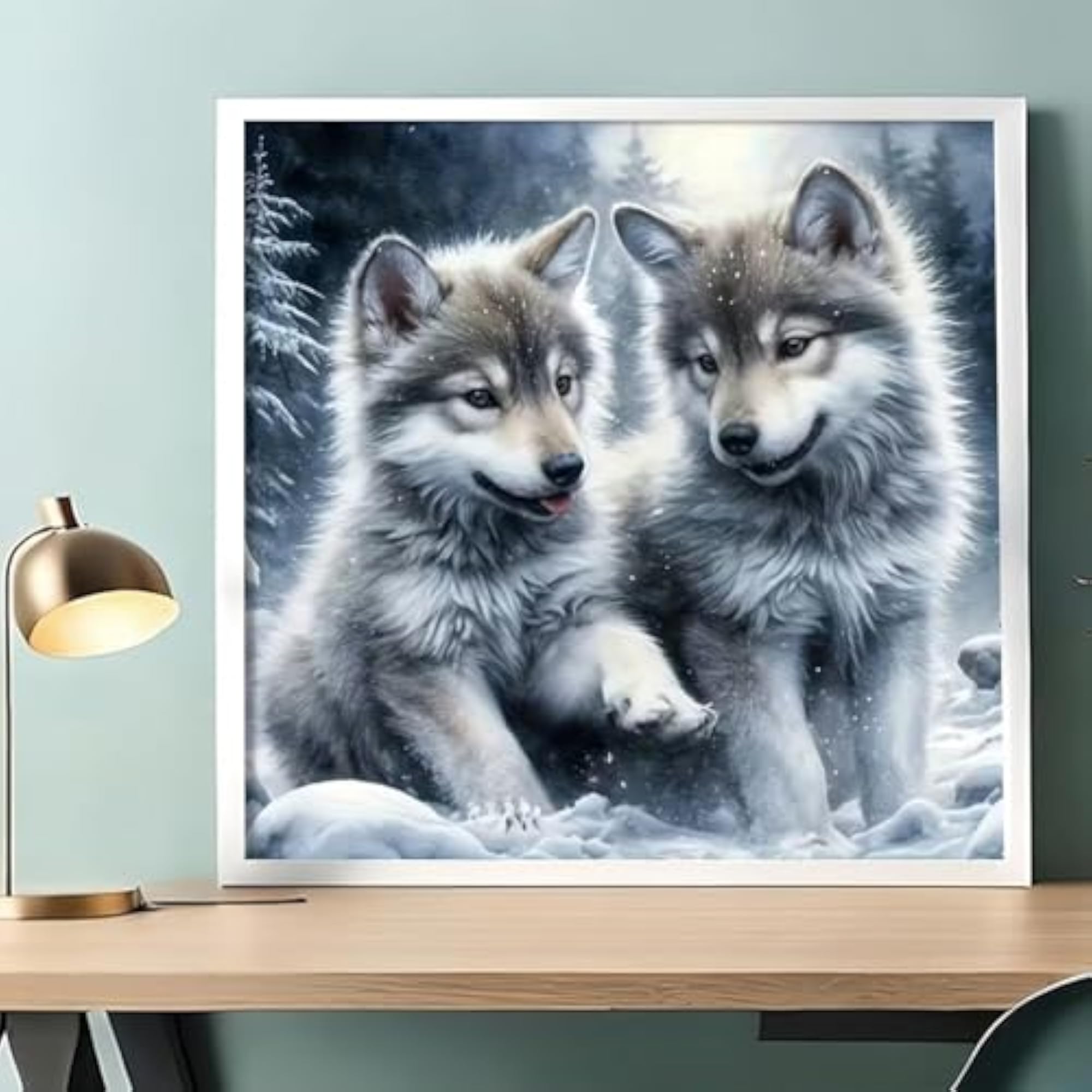Little Wolf Diamond Painting Kit for Home Wall Decor
