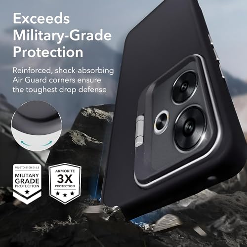 Image of A rtistque Silicone Back Cover Case for Infinix Smart 8 HD with Camera Stand | Shockproof TPU | Stylish Protective Design | Slim Fit | Ultra Matte |Infinix Smart 8 HD Back Cover - Black