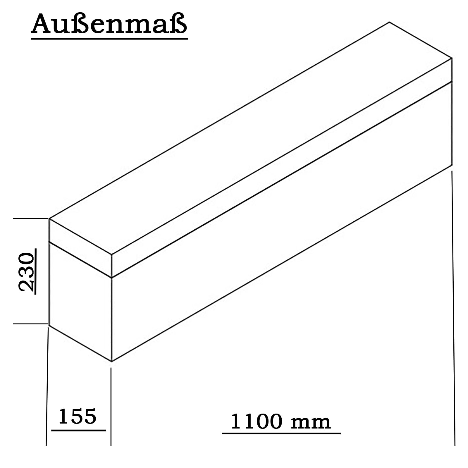 Alu Lang-Koffer Silber Deckel abnehmbar (LxBxH) 1100 x 155 x 230 mm Transportbox