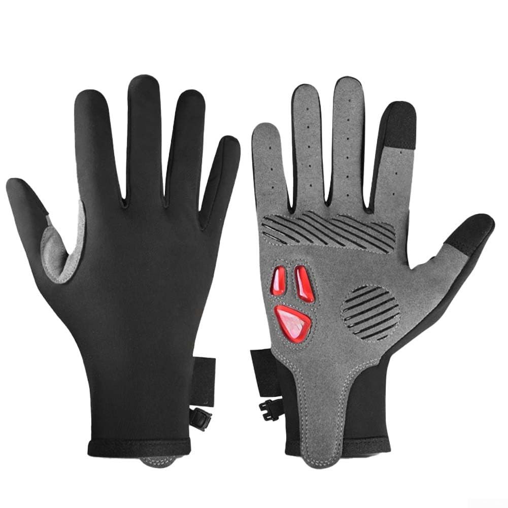 NexRen Guantes aislados de dedo completo para ciclismo de invierno, forro polar cálido, mejora de agarre de palma de silicona e índice y pulgar compatibles con pantalla táctil