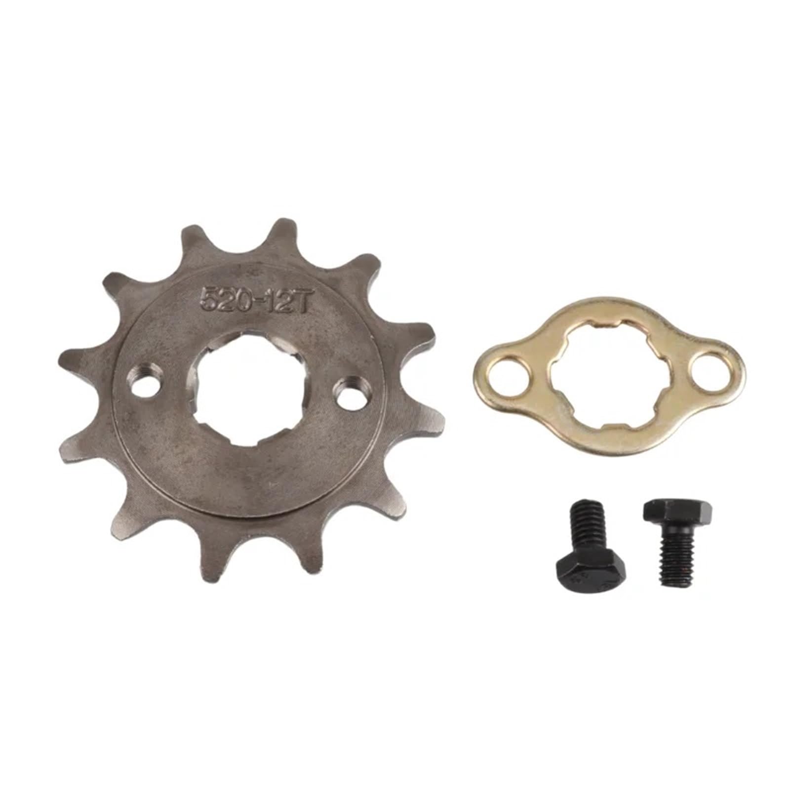 EJUOYO Chain Sprocket 520-20mm 10T 11T 12T 13T 14T 15T 16T 18T 19T 20T 21T 22T Tooth Front Engine Sprocket Chain(520-20MM-12T)