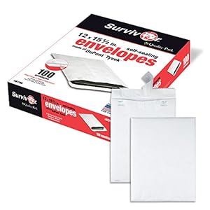 Quality Park R1790 Quality Open End Tyvek Envelopes, 12×15-1/2, White, 100/Box