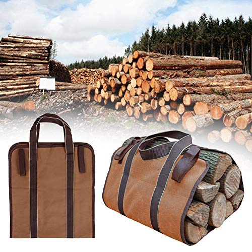 MAGT Firewood Carrier, Large Canvas Log Carrier Bag Portable Firewood