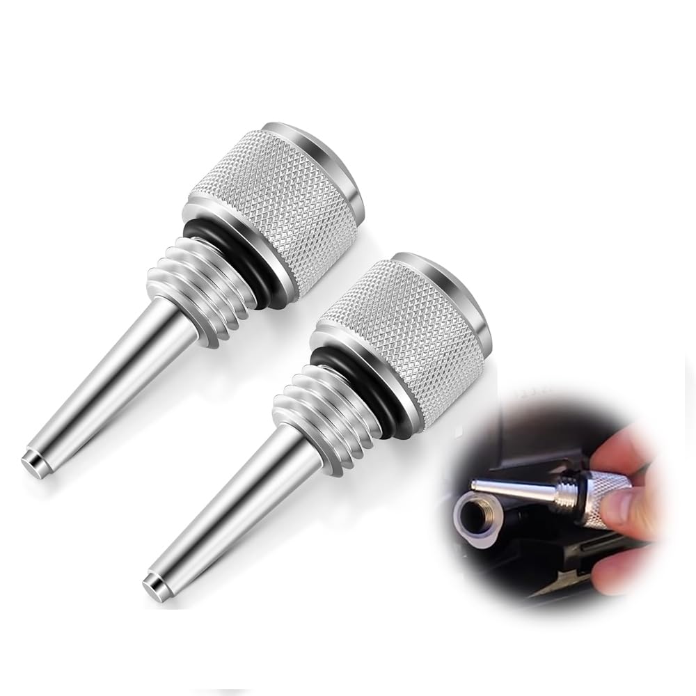 Generator Magnetic Dipstick, 2 Pack Replacement for 55201 Magnetic Oil Dipstick for Inverter Generator Compatible with Wen/with Yamaha, Aluminum Generator Magnetic Oil Dipstick with O Ring, Silver