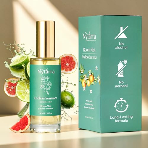 Image of Nytarra Luxury Room Mist Spray Endless Summer | Air Freshener, Fragrance for Living Room, Washroom, Bedroom, Home, Office | Long Lasting & No Alcohol, No Parabens, No Toxins | Vetiver & Musk