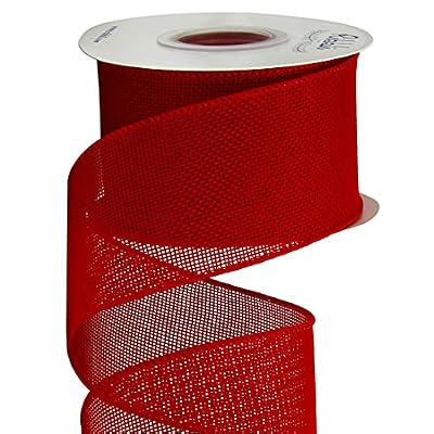 Red Wired Burlap Ribbon