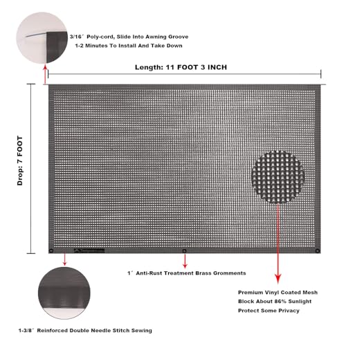 Image of RV Awning Mesh Sun Shade Screen for Motorhome Camper Trailer Sunshade