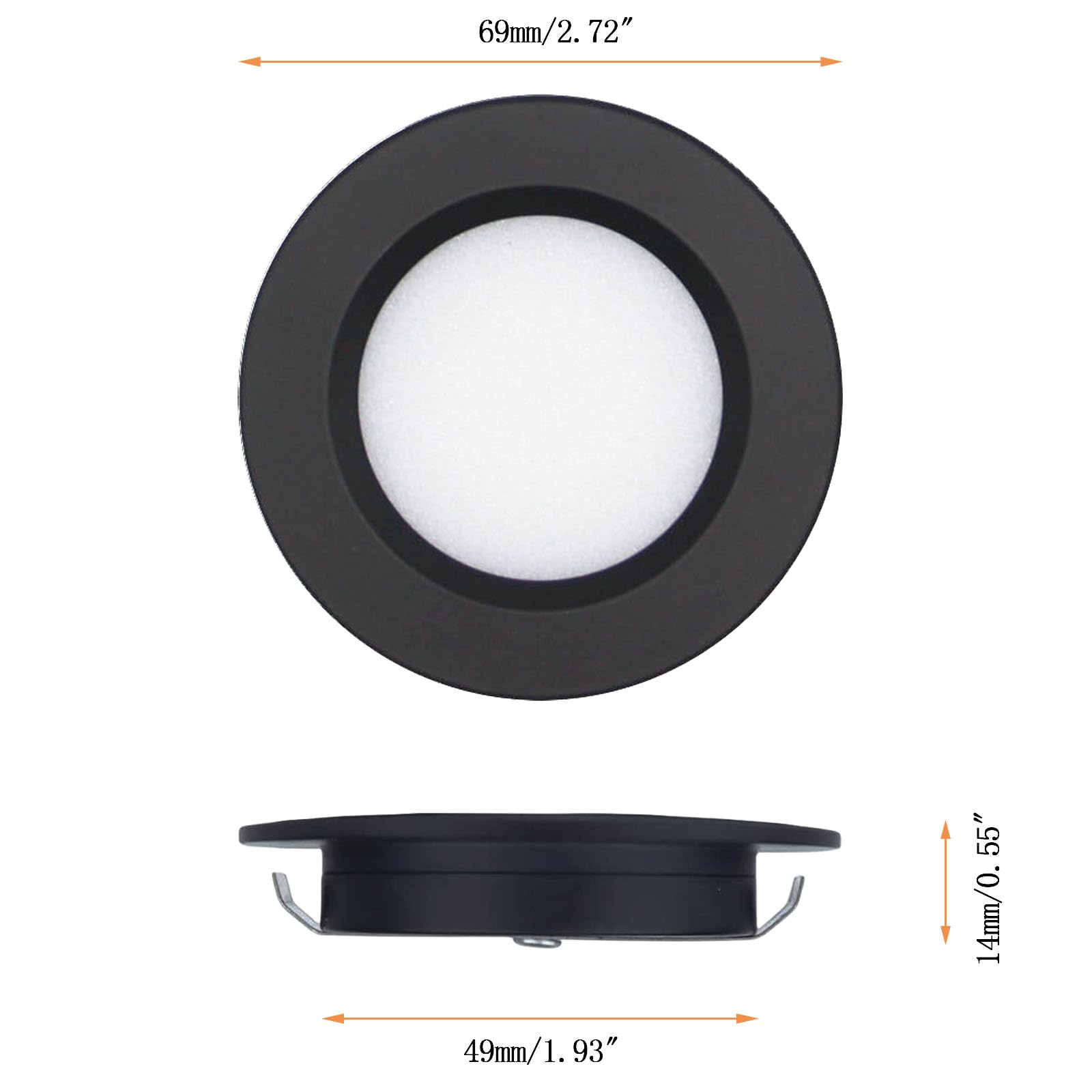 12V Campervan Encastré LED Mont Plafond Lumières Dimmable Lumières Tache 3W 3000K Lumière Chaude Pour T4 T5 Caravane Bateau Yacht Caravane Cabine Sous CRI 92+ 6 Pièces Noir