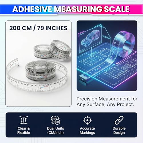 Cinta métrica adhesiva amiciTools 200 cm / 79 in pack 2 miniatura 4