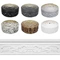 Wallpaper Border 90" x 3.1" Peel Stick Foam Molding Trim Self Adhesive, Crown Molding Wallpaper Border Flexible, 3D Wall Edging Lines Foam Baseboard, Wall Base Moulding Trim for Home DIY Decoration