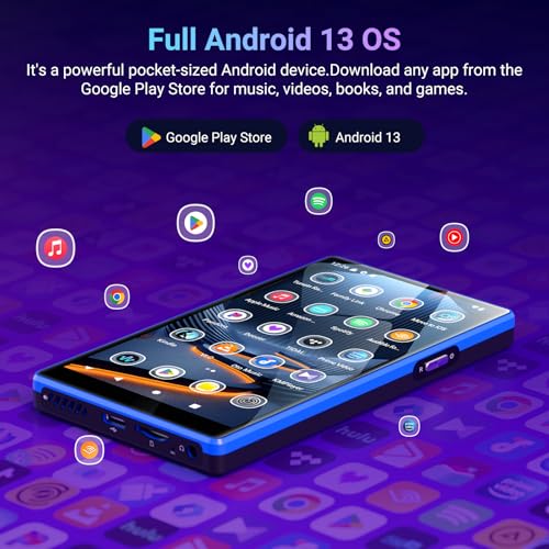Image of MECHEN 160GB WiFi MP3 Player with Bluetooth, Android 13 and Wi-Fi Streaming, 5 inch 1080P IPS Display, preinstalled Audible, Amazon Music, Spotify, Play Store