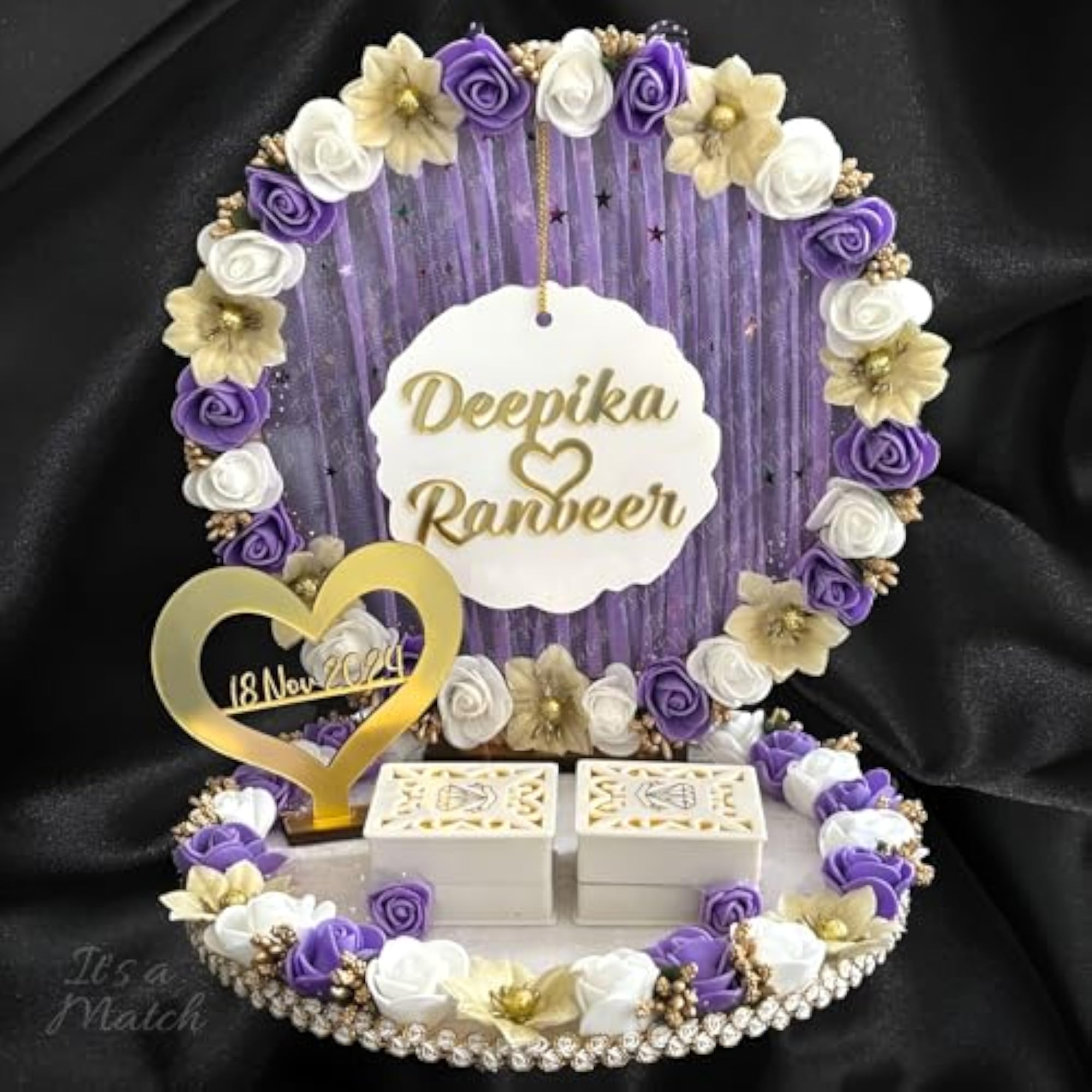 Personalized Engagement Ring Tray with Elegant Design