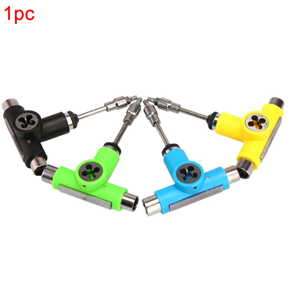 Skateboard T Tool, Tragbares Skate Werkzeug mit Ratsche, All-in-One Skateboard T-tool, Schraubenschlüsselset mit Inbusschlüssel, für Roller, Skateboard