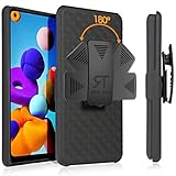 for Samsung Galaxy A21 Case with Belt Clip Holster, Kickstand Slim Cover Phone Case for Galaxy A21 - Black