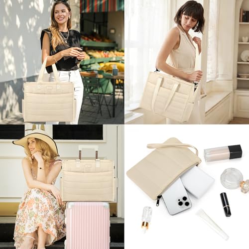 Image of IBFUN Utility Tote Bag with 24 Pockets, Large Teacher Tote for Women with Laptop Compartment, Travel Tote Bag with Zip Top