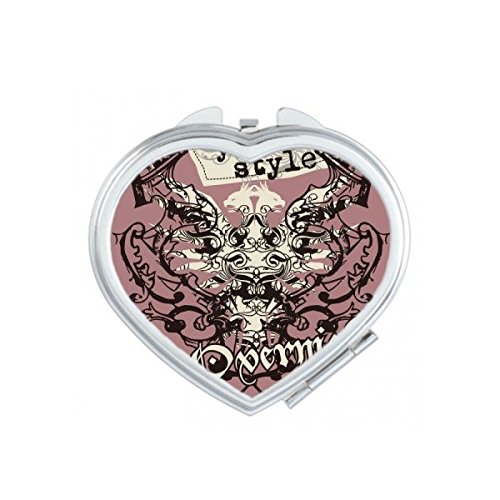 Miroir de poche oiseau graffiti compact petit miroir portable pour corriger le maquillage