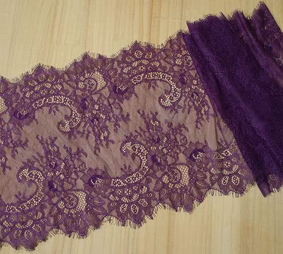Koronka rzęsowa Vintage, Koronkowa taśma do rzęs 35 cm szerokości 3 metry wielokolorowa(Deep Purple)