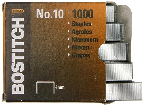 Bostitch NO-10-1M Heftklammern für HP10, Größe 9 x 4 mm, Menge 1000 Stück