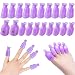 Teenitor Acrylic Nail Polish Remover Clips, 20 Pieces Reusable Toenail and Finger Gel Nail Polish Remover Clips, Fit For Nail Polish Remover Wraps - Purple