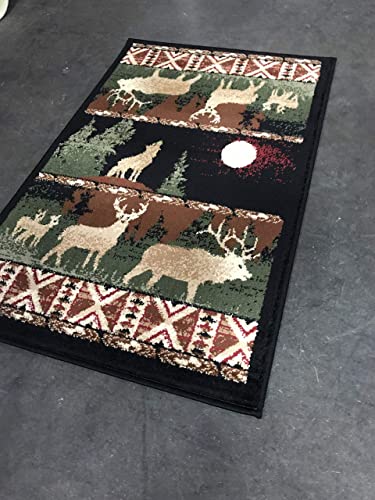 Carpet King Cabin Style Area Rug Big Bass Fish Country Lodge Design 382 (2 Feet X 3 Feet 2 Inch) #TOP1