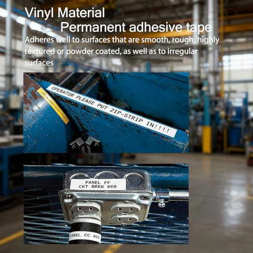 M21-500-595 Vinyl Label Tape - M210 Labels Compatible with BMP21 Plus BMP21 Lab Printer, Black On White, High Adhesion, High & Low Temperature Resistantance - image 2