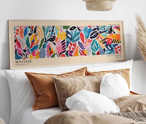 TONGYINLI Poster con stampe di Henri Matisse: Mostra Japandi, Quadro panoramico moderno su tela per sopra il divano o il letto (70x210 cm/senza cornice)