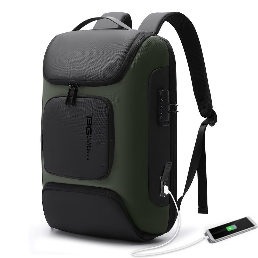 BANGE Business Backpack with USB Charging Port, Anti Theft Laptop Backpacks Fit for 15.6 INCH,Men Travel Backpack with Water Bottle Holder for Men and