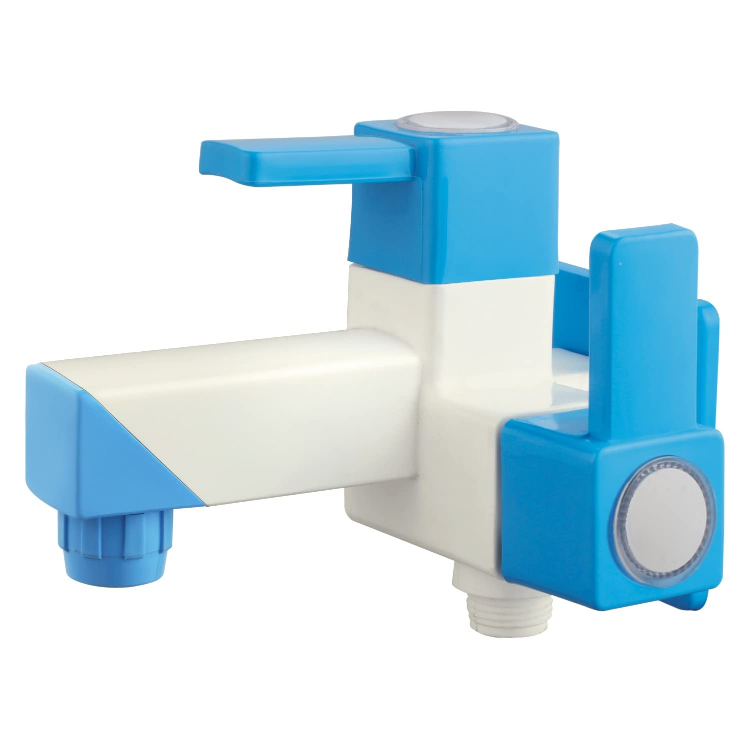 SanituF PBT Plastic Sink Edge Prime 2 in 1 Bib Cock Tap for Kitchen/Bathroom Wash Basins, (White/Blue) (B09MW1WWDP) Amazon Price History, Amazon Price Tracker
